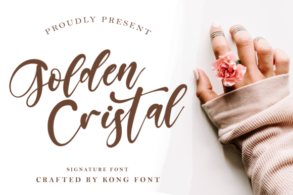 Golden Cristal Font for Creative Design